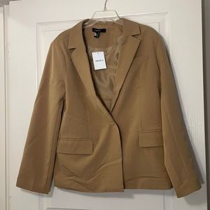 NWT Forever 21 Notched-Lapel Single-Breasted Blazer Cocoa Size XL